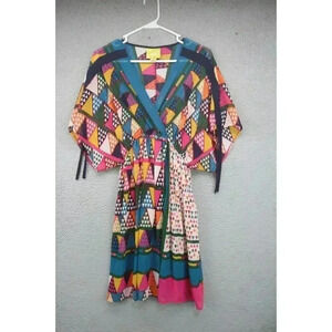 Maeve Anthropologie Geo Print Semi-Sheer Dress-Size 2-Chiffon-Beach Cover-Up